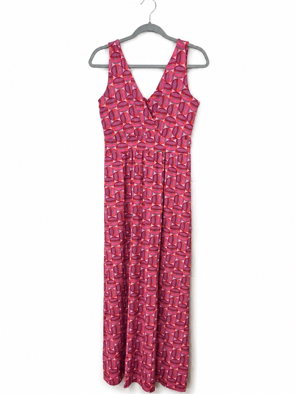 Garnet Hill Dress Womens 4 Petite Surplice Babydoll Empire Waist Midi Colorful‎